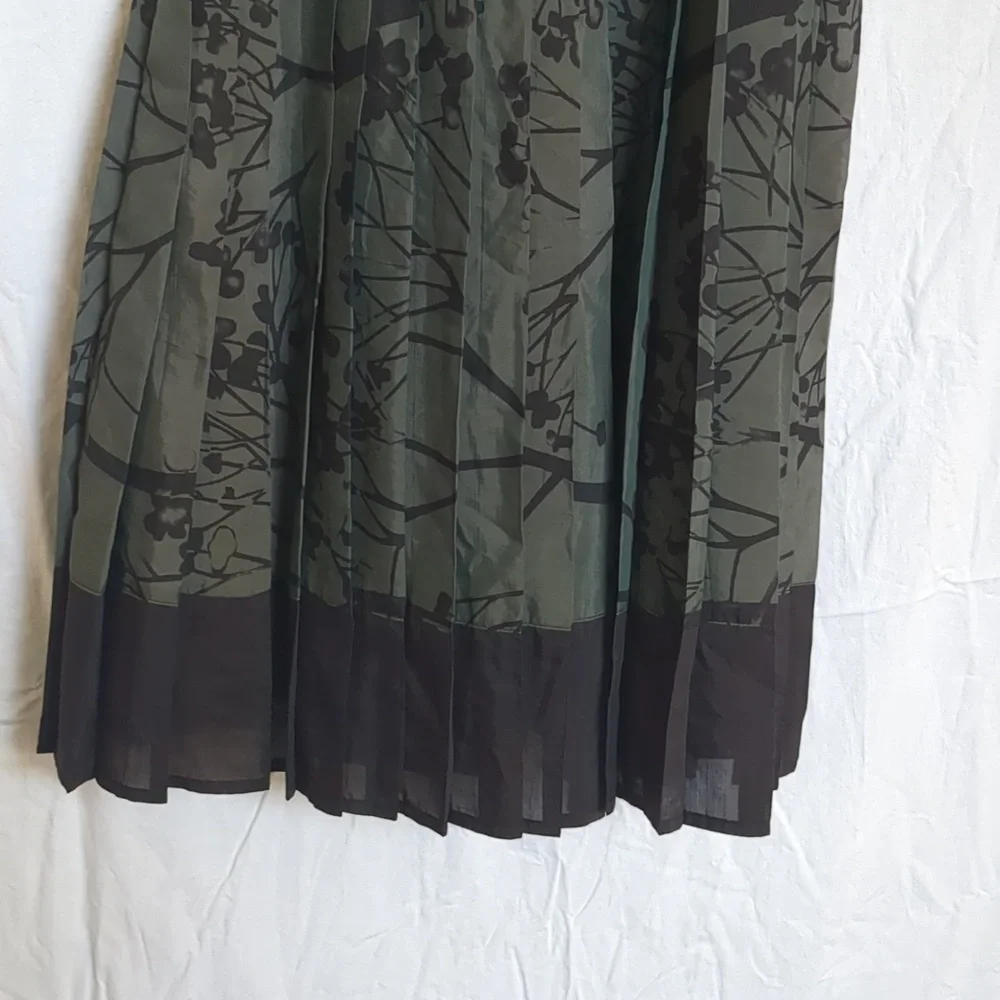JACOB dress grey silk cotton v-neck sleeveless pleated lined dress 4 - Picture 5 of 12